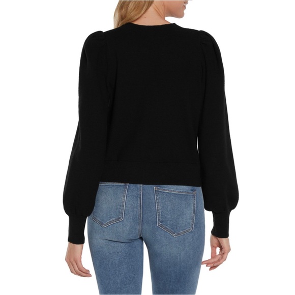 NWT Express Sparkle Bow Cardigan SOLD OUT Puff Sleeve Black XL - Picture 12 of 15